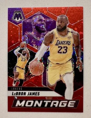 2024 Mosaic LeBron James Montage Red Fast Break Prizm /99 front