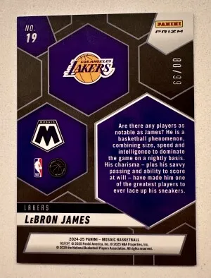 2024 Mosaic LeBron James Montage Red Fast Break Prizm /99 back