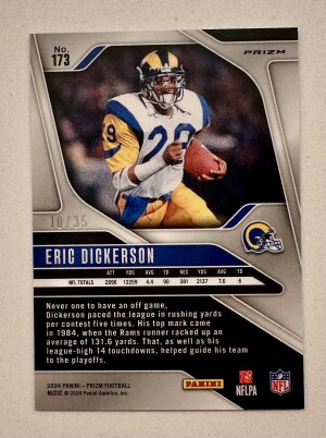2024 Prizm Eric Dickerson White Prizm /35 back