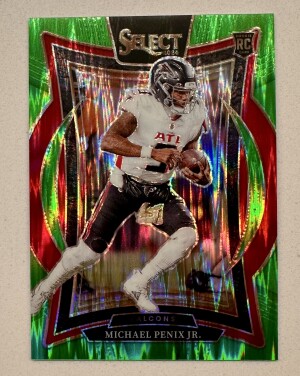 2024 Select Michael Penix Jr Neon Green Shock /599 RC front