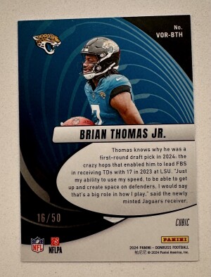 2024 Donruss Brian Thomas Jr. Vortex Cubic /50 RC back
