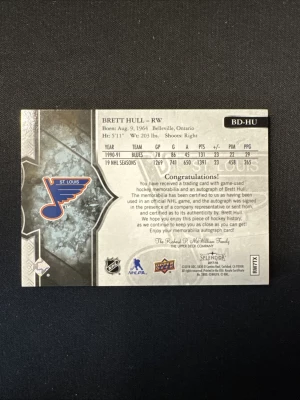 2017-18 Upper Deck Splendor - Brett Hull - Auto Patch Relic /36 back