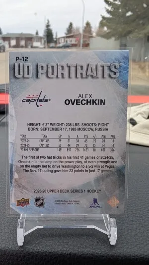 2025-26 Upper Deck UD Portraits #P12 Alex Ovechkin back