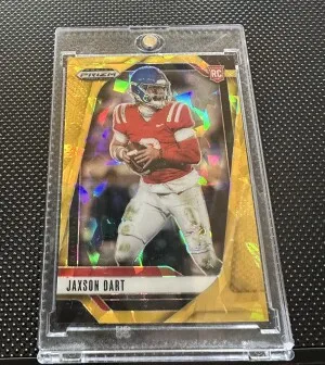 Jaxson Dart Prizm Draft Gold Ice Prizm RC front