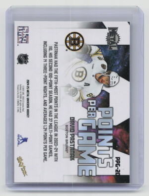 2024-25 Metal Universe Hockey Points Per Game David Pastrnak #PPG-20 back
