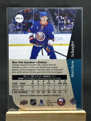 Matthew Schaefer 2025-26 Series 2 Die Cut back