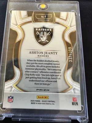 Ashton Jeanty Select Tri Color RC /399 back