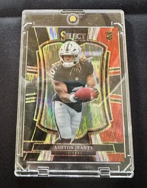 Ashton Jeanty Select Red And Black Shock Prizm RC! front