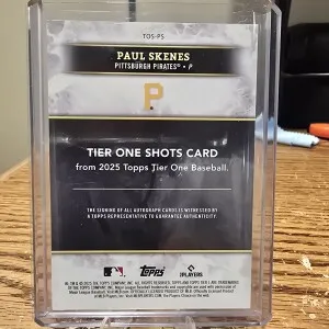 TOPPS TIER ONE PAUL SKENES AUTO /49 back