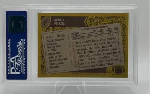 1986 Topps Jerry Rice PSA 8 (OC) back