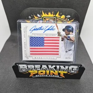 2014 Panini National Treasures  Flag Patch Auto 19/25 Justin Upton front
