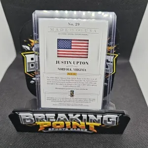 2014 Panini National Treasures  Flag Patch Auto 19/25 Justin Upton back