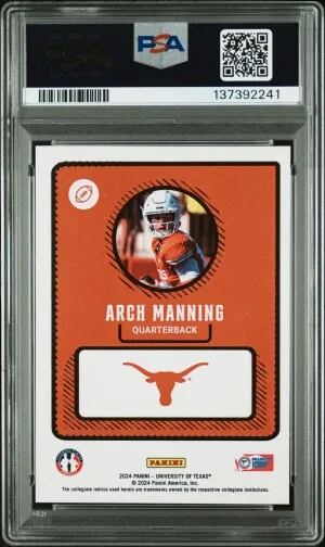 2024 Panini Nil University Of Texas Arch Manning back