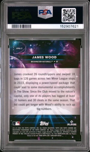 2025 Topps Cosmic Chrome Planetary Pursuit James Wood Planetary Pursuit-Sun back