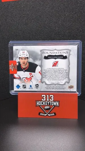 2023-24 Upper Deck The Cup Foundations Nico Hischier #F-NH Quad Patch 4/5 back