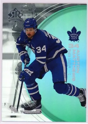 Auston Matthews 2021-22 Upper Deck Triple Dimensions Reflections Emerald 64/100 #35 front
