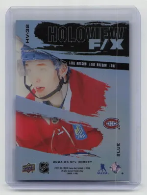 2024-25 Upper Deck SPx Holoview FX Lane Hutson #HV-32 Blue Rookie 305/399 back