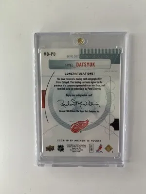 2009 SP Authentic Marks of Distinction Pavel Datsyuk  Auto /25 back