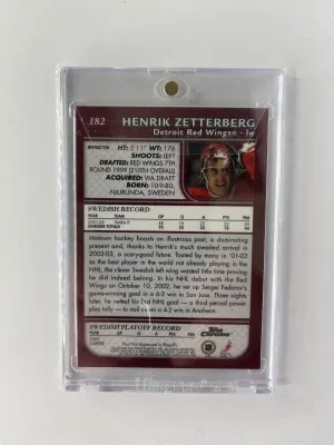 2002-03 TOPPS CHROME ROOKIE * REFRACTOR * HENRIK ZETTERBERG back