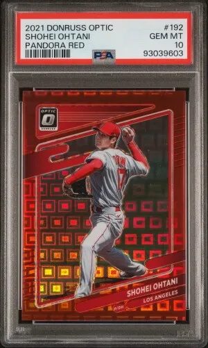 2021 Donruss Optic Shohei Ohtani Red Pandora /99 PSA 10 (Pop 2!) front