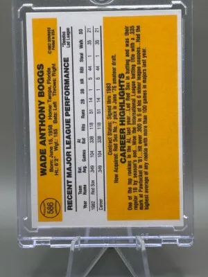 1983 Donruss Wade Boggs back