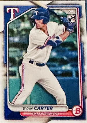 Evan Carter 2024 Bowman RC #46 Texas Rangers Rookie front