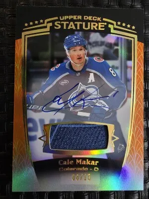 2024-25 Stature Cale Makar #15 Premium Auto Orange /15 front