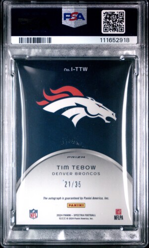 2024 Panini Spectra Icons Autographs Tim Tebow back