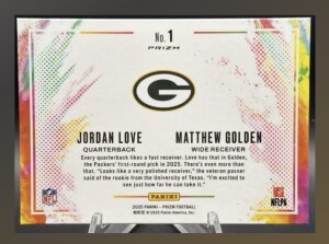2025 Panini Prizm Football Matthew Golden Jordan Love #1 Color Blast back