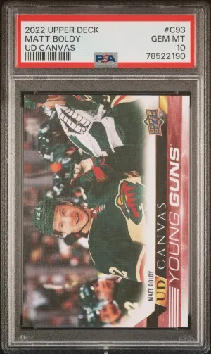 Matt Boldy Young Guns Canvas PSA 10 front