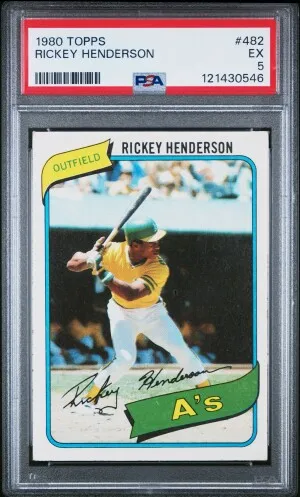 1980 Topps Rickey Henderson Rookie PSA 5 front