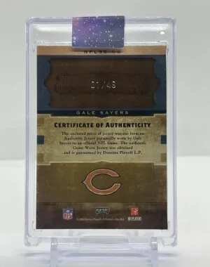 Gale Sayers 2006 Playoff National Treasures Patch /49 back
