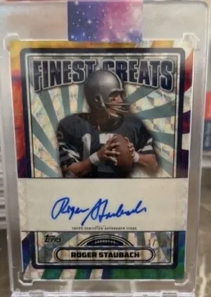 Roger Staubach Topps Finest Greats Auto /10 back