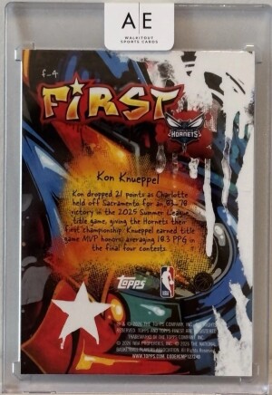 2025-26 Topps Finest 🟣🔥Purple Kon Knueppel RC First #002/125 SP, Hornets! back