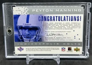 Peyton Manning 2003 Upper Deck Finite Autographs /1280 Auto #FA-PM Colts back