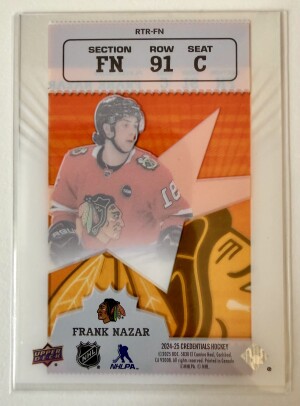 2024 Upper Deck Credentials Retro Ticket Access Frank Nazar Rookie back
