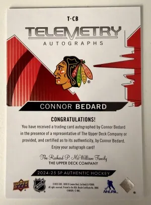 2025 Upper Deck SP Authentic Telemetry Connor Bedard back