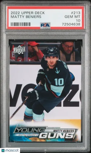 2022 Upper Deck Matty Beniers Young Guns Rookie PSA 10 front