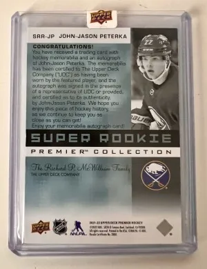 2021-22 Upper Deck Premier Super Rookie John-Jason Peterka Patch 11/49 back