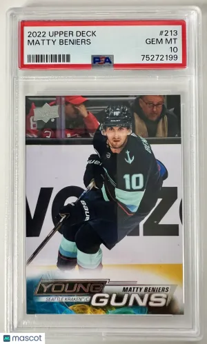 2022-23 Upper Deck Matty Beniers Young Guns Rookie PSA 10 front