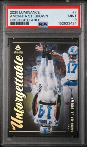 2025 Panini Luminance Unforgettable Amon-Ra St. Brown front