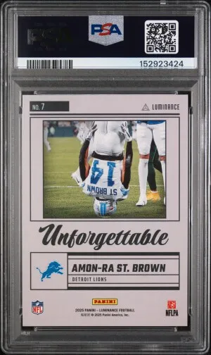2025 Panini Luminance Unforgettable Amon-Ra St. Brown back