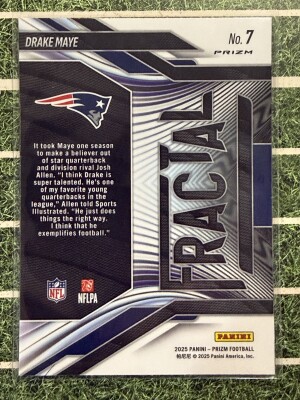 2025 Prizm Green Ice Fractal Drake Maye back