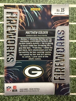 2025 Prizm Green Ice Fireworks Matthew Golden back