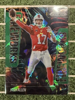 2025 Prizm Green Ice Fireworks Josh Allen front