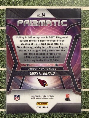 2025 Prizm Green Ice Prizmatic Larry Fitzgerald back