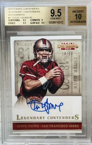 2014 Contenders - Legendary Contenders Steve Young #LC-SY Auto /10 front