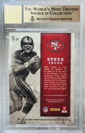 2014 Contenders - Legendary Contenders Steve Young #LC-SY Auto /10 back