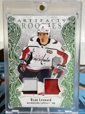 2025-26 Artifacts Ryan Leonard Emerald Material /99 front