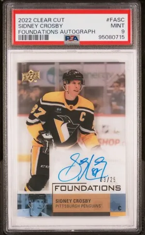 2022 Upper Deck Clear Cut Foundations Autographs Sidney Crosby front
